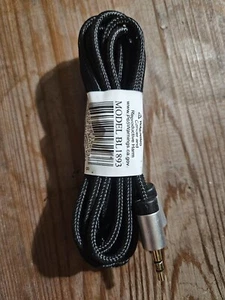 Wireless Gear Fabric Braided Aux Cable 10ft Black~New - Picture 1 of 3