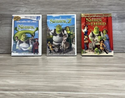 Shrek Trilogy Bundle 1, 2 & 3 Animated Childrens Movies (1-3) DVD Collection - Image 1 of 4