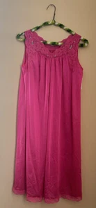 Vtg Shadowline Nightgown Pink Nylon Embroidered Lace P XS S NOS NWT - Picture 1 of 6