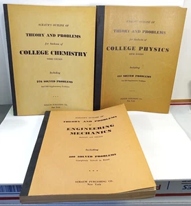 Rare Schaums Outline Series Physics Chemistry Engineering Mechanics 40s 50s - Picture 1 of 24