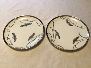 MZ Altrohlau CMR Czechoslovakia~ Salad Plates~2~White W/ Silver Design~STUNNING! - Picture 1 of 8