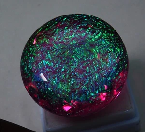 Opale di Fuoco Monarca Australiano Naturale 100 Ct Taglio Tondo Gemma Certificata - Foto 1 di 7