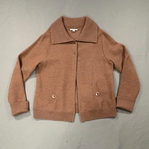 Pendleton Pullover Damen XL braun Strickjacke Rippstrick Knopfleiste Taschen Kragen - Bild 1 von 10