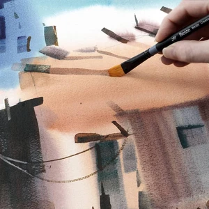 Beste Golden Taklon Script Liner #2 Artist Paint Brush Professional Watercolor - Picture 1 of 12