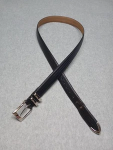 Men's Leather Belt Size XL 42 Black Carbon Fiber Print - Picture 1 of 9