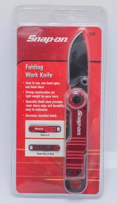 Nuevo de Lote Antiguo - Cuchillo de Trabajo Plegable Snap-On 5230 Utilitario Una Mano Abierto, Bloqueo de Marco Foto 1 de 4
