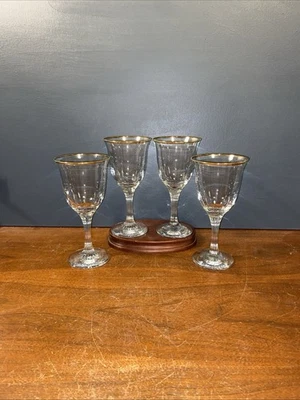 4 Elegant Circleware Desire Gold Rim Collection 8 Oz copos de água taças em excelente estado usado - Imagem 1 de 4