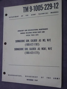 AUSTRALIAN / US ARMOURERS PARTS LIST PAMPHLET SMG M3 & M3A1 .45 CAL - PUB 1969 - Picture 1 of 1