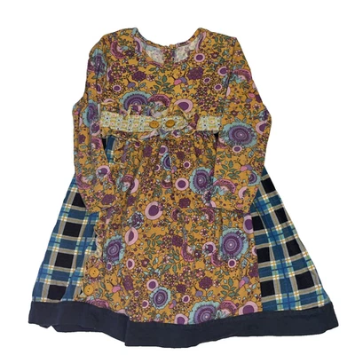 Vestido manga larga mandala floral a cuadros Jelly The Pug 8 Foto 1 de 4