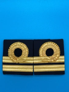 Pair: Royal Navy Lieutenant Lt Rank Slides - Gold Wire - Imagen 1 de 1