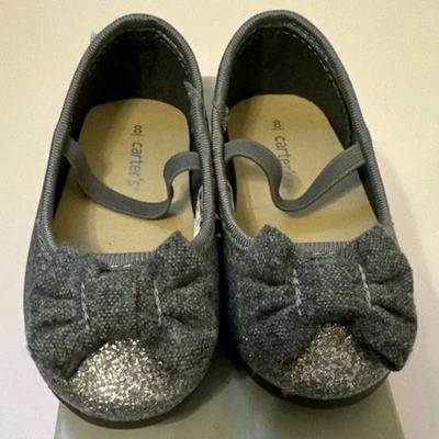 Carter's Niño Niña Zapatos de Vestir Gris Talla 8 Foto 1 de 4