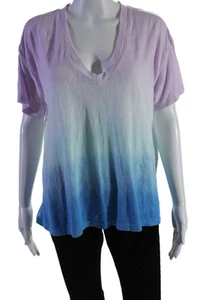 Electric & Rose Womens V Neck Short Sleeved Ombre Shirt Multicolored Size XS - Picture 1 of 2