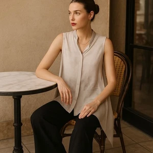 Elie Tahari Women’s Silk Asymmetric Top S – Quiet Luxury Artwear Minimalist - Picture 1 of 13