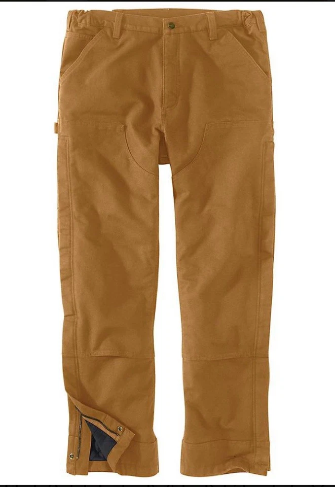 Carhartt Mens Loose Fit Washed Duck Insulated Pants Extreme Warmth Brown 2XL