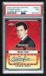 2020 Leaf Pop Century Classic Roles Red 3/3 Charlie Sheen PSA 9 MINT Auto - Picture 1 of 3