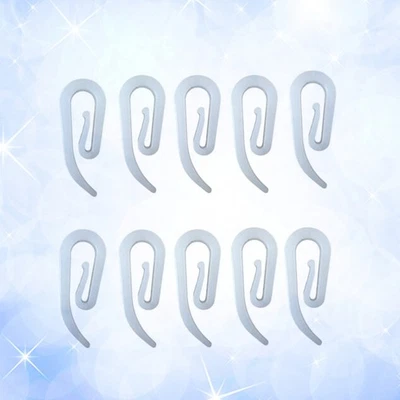  100 Pezzi Ganci per Tende Appendiabiti in Plastica Bianco per Accorciamento Tende - Immagine 1 di 4