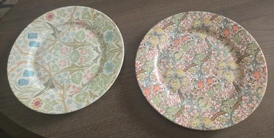 Juego de 2 platos de ensalada de postre Spode Morris & Co surtidos de 8 pulgadas nuevo en caja Placas redondas Foto 1 de 4