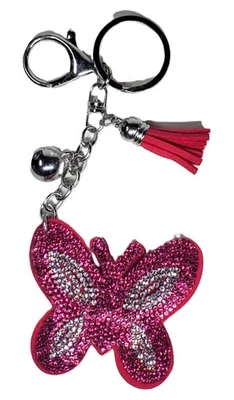 Mariposa - Cristal Brillante - Cadena con Dije de Bolso - Llavero Llavero - Coche - Borla Foto 1 de 2