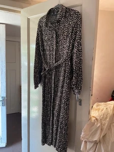 Primark ladies long black/brown button up dress size 10 - Picture 1 of 2