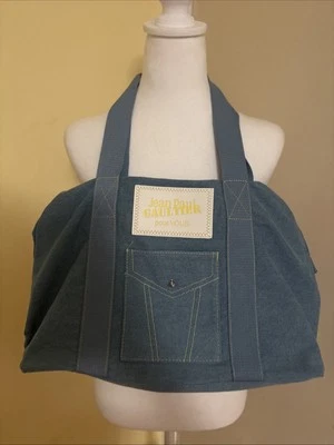 Jean Paul Gaultier Blue Jean Zip Top Tote Weekender Duffel Bag - Image 1 of 4