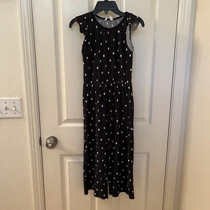 H&M Black with White Polka Dots Pleated Jumpsuit Girls Size 7 - Picture 1 of 15