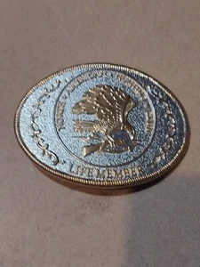 Vintage Belt Buckle Eagle Gun North American Hunting Club Life Member America - Picture 1 of 7
