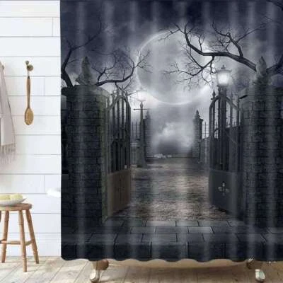 falnzih Gothic Moon Fabric Shower Curtain Extra Long 84 inch 72x72" Bathroom - Image 1 of 4