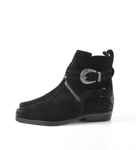 ALL SAINTS Womens Monk Strap Ankle Suede Tejus Black Boots Size 36 / 5.5US / 3UK - Picture 1 of 10