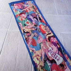 ISSEY MIYAKE PLEATS PLEASE Lamia Ziade 2001 Art Print Multicolor Blue Stole - Picture 1 of 13