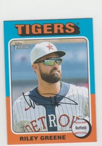 2024 Topps Heritage Mini Riley Greene SP TROWBACK Uniforme Variación #381 Tigres - Imagen 1 de 1