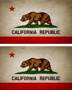 2x Sticker flag vinyl country vintage usa state california - Picture 1 of 1