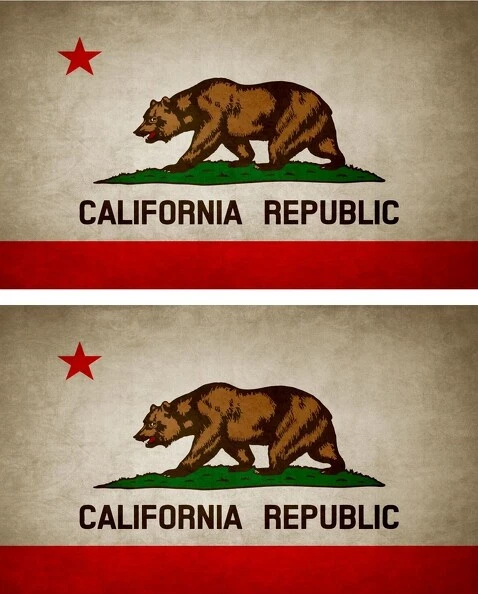 2x Sticker flag vinyl country vintage usa state california - Image 1 of 1
