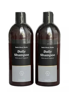 2 BATH & BODY WORKS Mens Daily SHAMPOO VITAMIN E And ALOE 16oz NEW - Picture 1 of 7