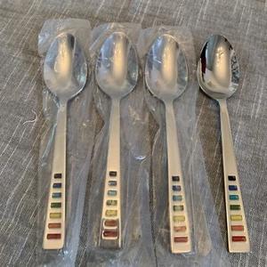 FIESTA CELEBRATION Stainless Cambridge 4 TeaSpoons Flatware - Picture 1 of 6