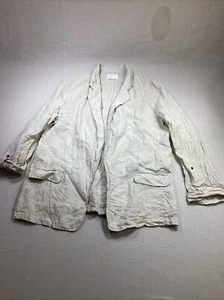 Caslon Jacket / Blazer Women’s XXL Tan Linen Open Front Lightweight Pockets - Picture 1 of 13