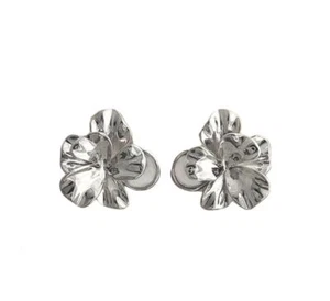 Exquisite silberne Metall Blumenstecker Ohrringe - Bild 1 von 2