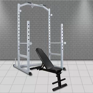 Power Cage - Power Rack - Squat Rack - Weights Bench Press + Adjust Weight Bench - Picture 1 of 10