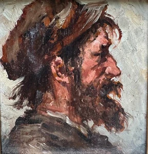 Ecole française de la fin du XIXeme siècle - Portrait d'homme de profil, circa 1 - Photo 1/3