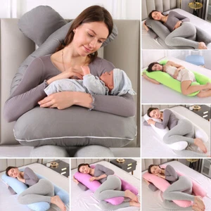 Almohada de embarazo en forma de U Almohada de cuerpo completo de maternidad para mujeres embarazadas Soporte - Imagen 1 de 72
