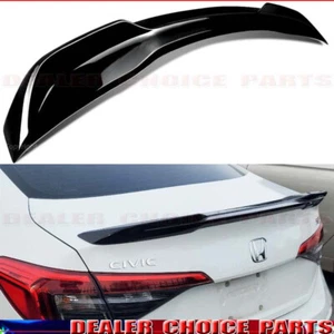 2022-2024 2025 Honda Civic 4D Sedan Si Style Glossy Black Rear Tail Spoiler Wing - Picture 1 of 7