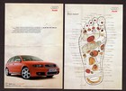 2004 AUDI S4 V8 344 hp Original Print AD - Red car photo with foot art 2 pages