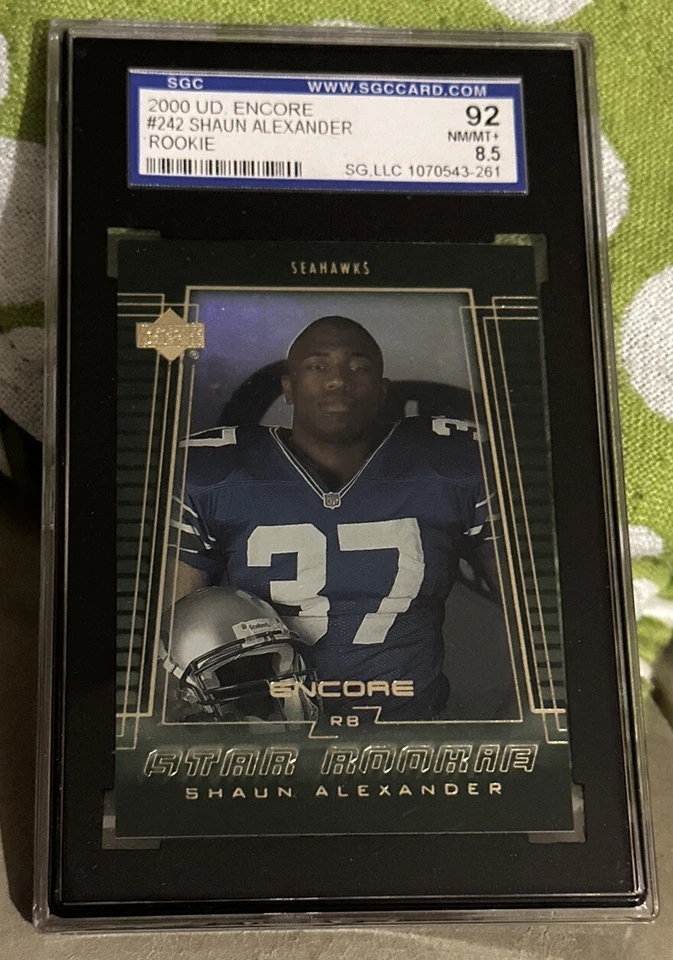 Vtg 2000 Upper Deck Encore #242 SHAUN ALEXANDER RC Seahawks Bama SGC 8.5 NM/Mt+ - Image 1 of 4
