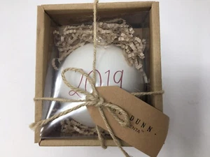 New RAE DUNN Holiday Christmas Red LL "2019" Ornament With Gift Tag By Magenta - Picture 1 of 3
