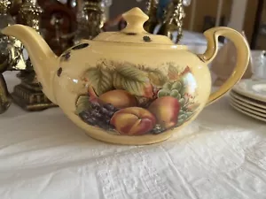 Aynsley Orchard Gold Fruits Teapot Bone China England - Picture 1 of 24