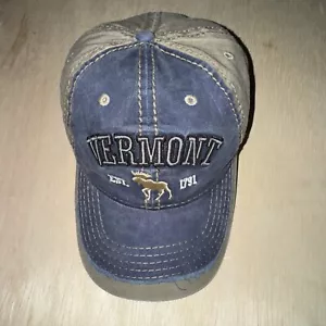 Vermont Moose Logo Distressed Baseball Cap Hat - Picture 1 of 4