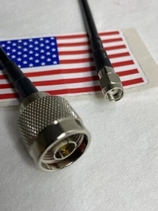 PIGTAIL JUMPER CABLE Wi-Fi ANTENNA RP-SMA TO N MALE CONNECTOR 20" MADE IN USA - Picture 1 of 1