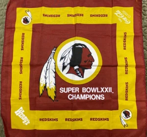 WASHINGTON REDSKINS SUPER BOWL CHAMPIONS XXII CHAMPIONS BANDANA BANNER 20"X20" - Picture 1 of 2