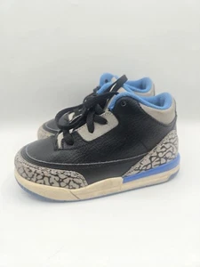 Nike Air Jordan 3 III Retro Black/ROYAL Blue Cement TD Baby 7c - Picture 1 of 7