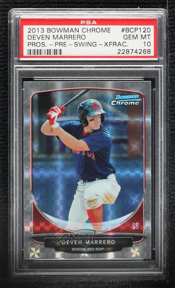 2013 Bowman Chrome Prospects Retail X-Fractor Deven Marrero PSA 10 GEM MT - Image 1 of 2