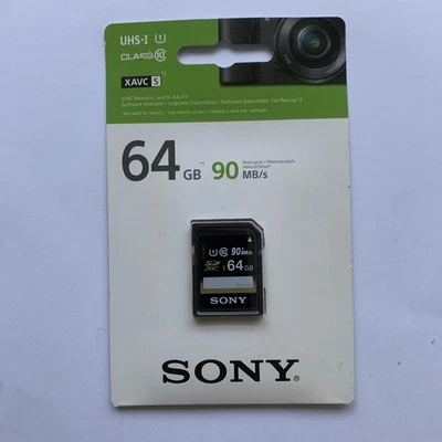 Sony 64GB SDXC 1 High Speed SD Memory Card XAVC A UHS-1 Class 10 New/Sealed - Image 1 of 4